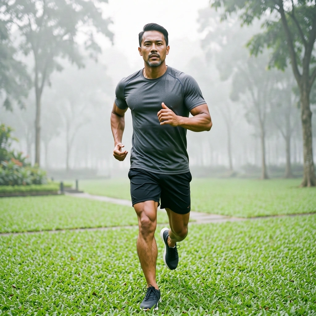 Man jogging in Bandung